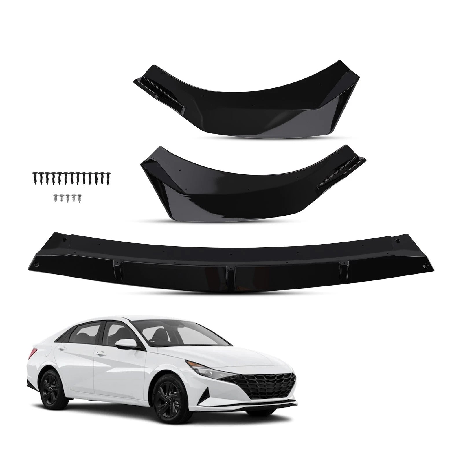 Bumper Lip Splitter Kit for Hyundai Elantra (2021–2024) Gloss Black