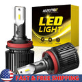 Set of 2 LED Headlight Bulbs for H11 Vehicles (6000K White)