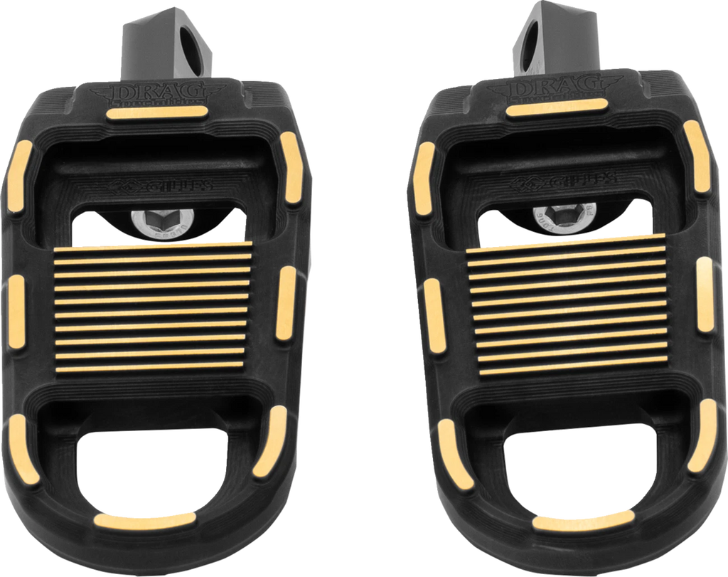 Adjustable Foot Pegs for Drag Specialties (Black/Gold)