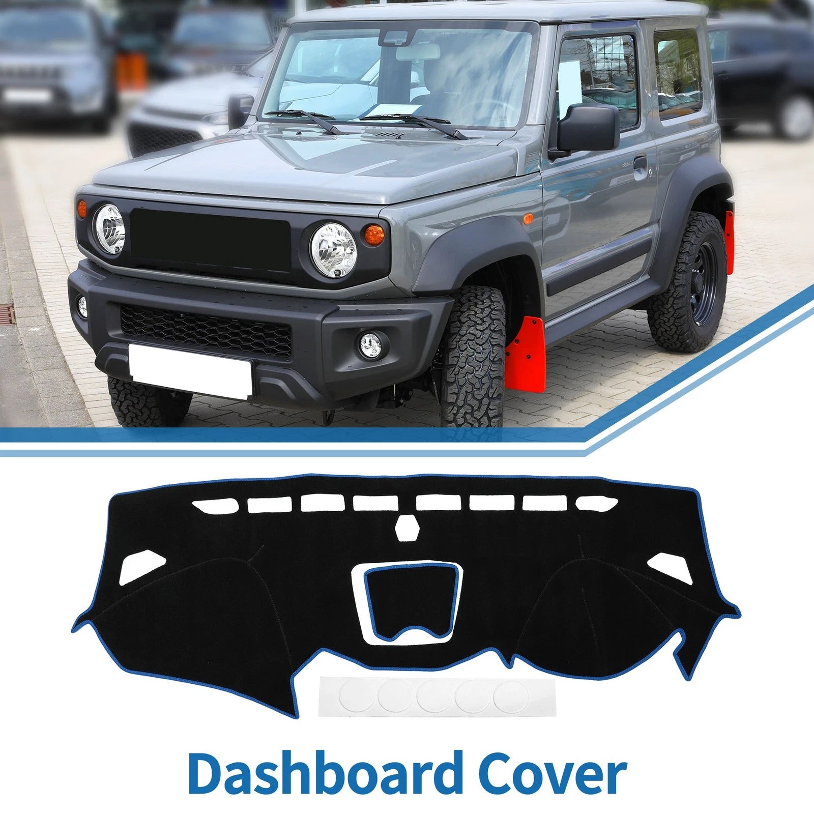 Dashboard Dash Cover Mat for Hyundai Santa Fe Sport (2013–2018) Black Blue