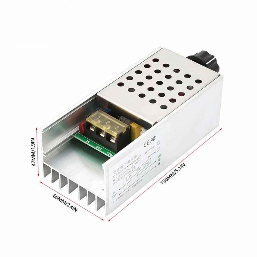 Thyristor Regulator Dimmer 6000W AC 220V with Metal Film & Safety Capacitors