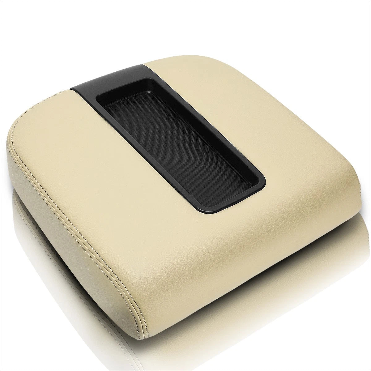 Tan Leather Front Center Console Lid Arm Rest Cover for Silverado/Sierra (2007–2014)