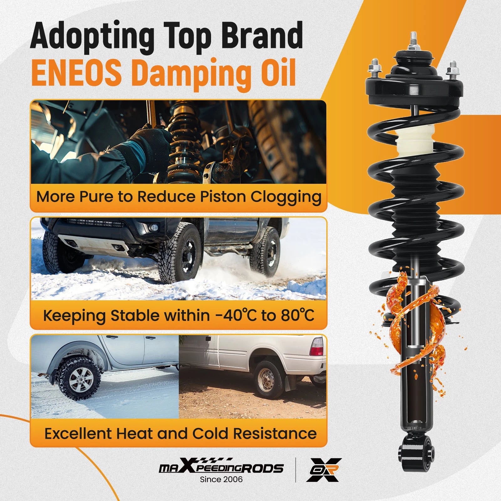 2X Rear Suspension Shocks Struts Coil Spring for Dodge Journey (2011–2019) 172896