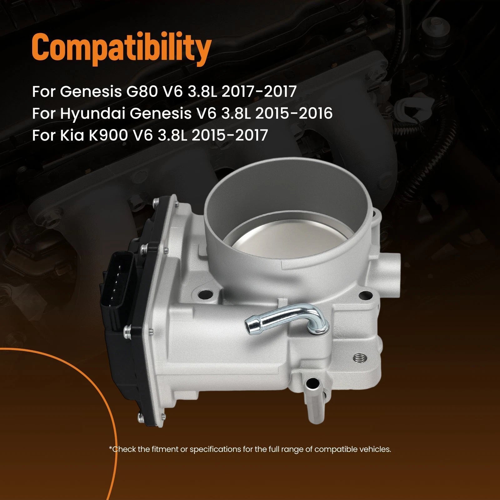 Throttle Body for Hyundai Genesis, Kia K900, Genesis G80 3.8L (2015–2016) 351003CAC0
