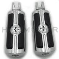 Chrome Gear Skull Footpegs for Harley FXBB FXBR FXBRS FXLR (2018–2023)