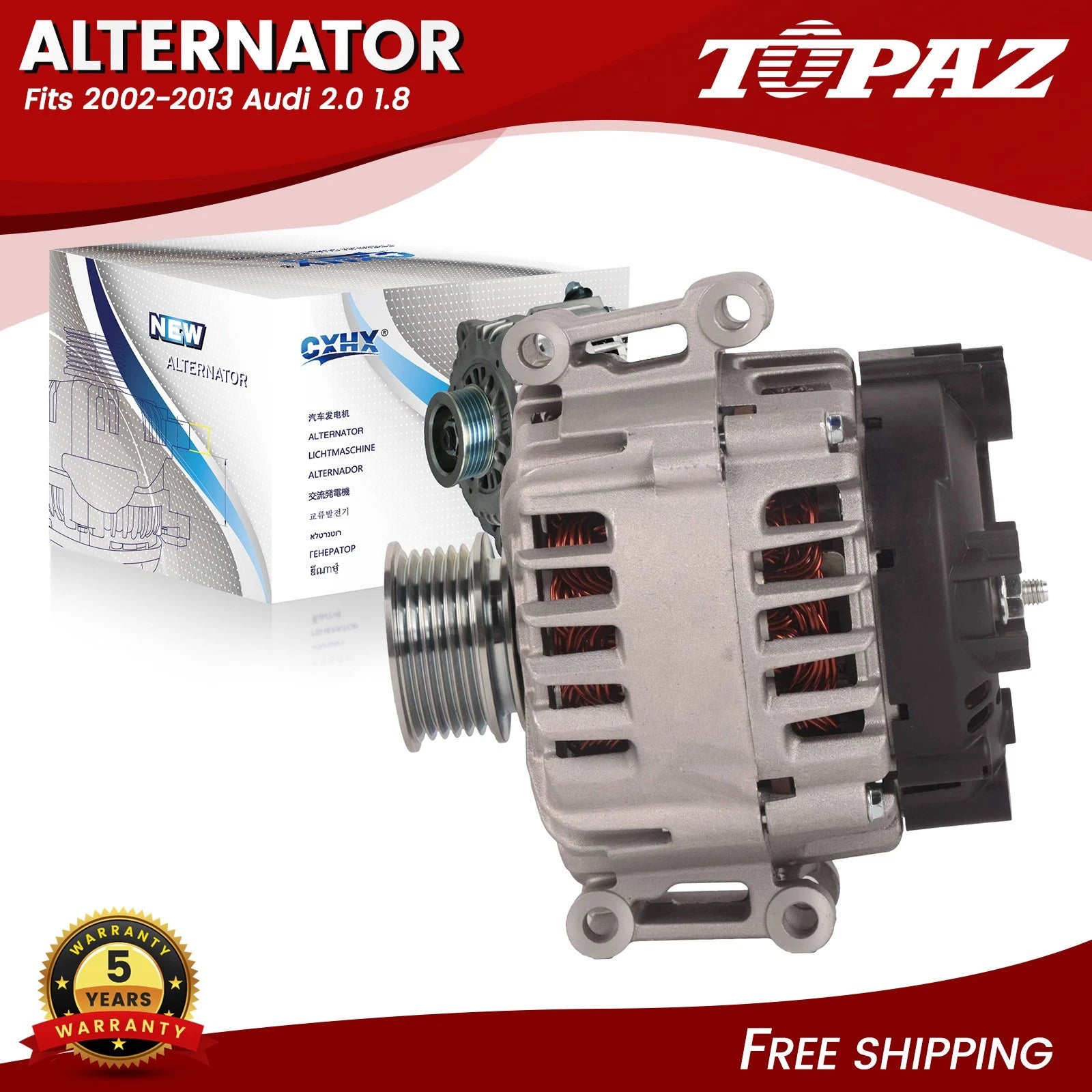 150A Alternator for Audi 2.0 1.8 CC EOS GTI Jetta Golf (2002–2013)