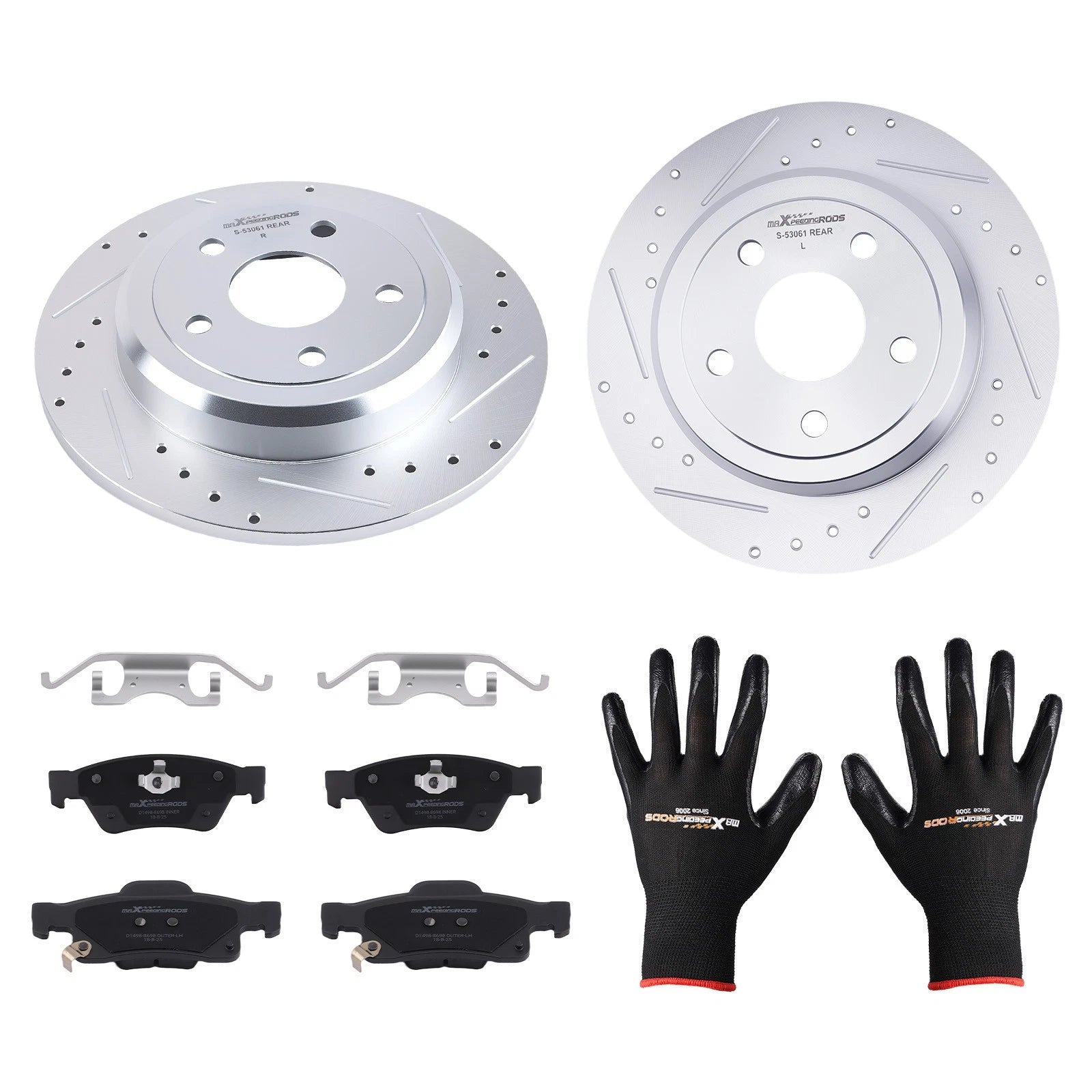 Rear L&R Brake Rotors and Ceramic Pads Kit for Dodge Durango (2011–2020)