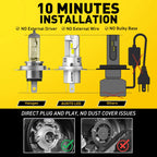 2X AUXITO H4 9003 LED Headlight Kit 20000LM 6000K for