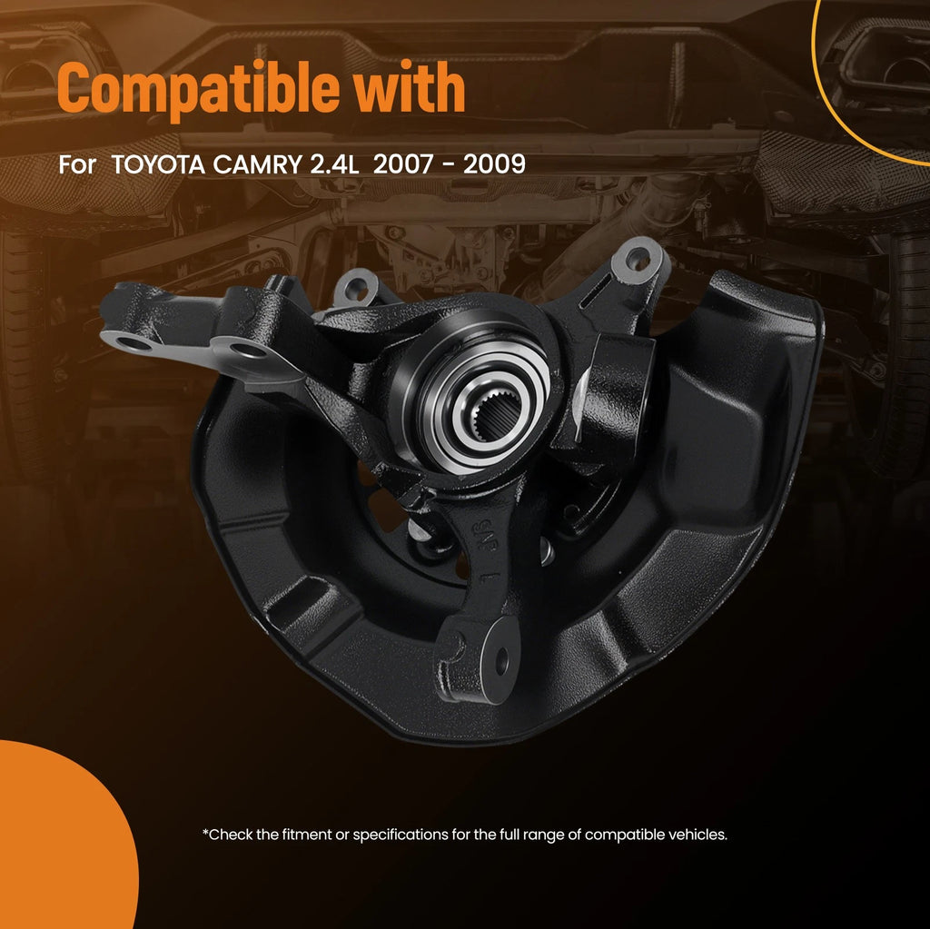 Set of 4 Front Steering Knuckle Assembly w/ Rear Wheel Hub for Toyota Camry (2007–2009)