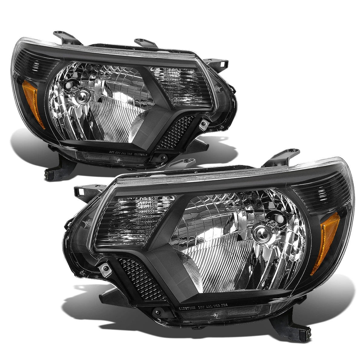 Pair of Black Housing Amber Corner Headlights for Toyota Tacoma (2012–2015)