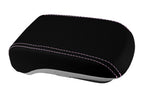 Console Lid Armrest Cover for Mitsubishi Lancer (2008–2016) Carbon Fiber Pink Stitch