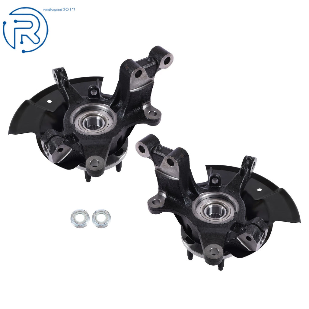 Set of 2 Front Steering Knuckle & Wheel Hub Bearing for Ford Edge 