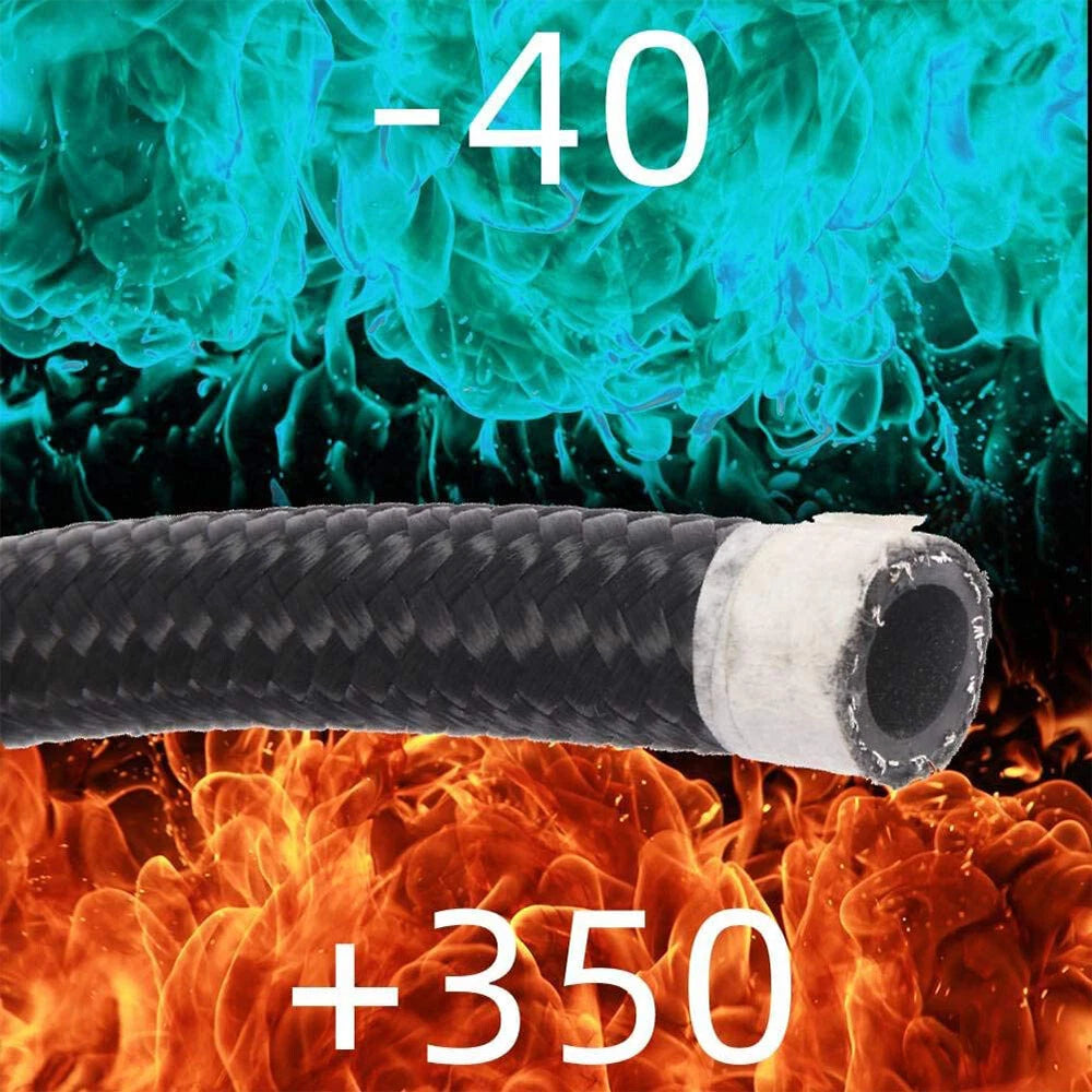 6AN 16FT Nylon Steel Braided Oil Fuel Line Hose with Swivel Fitting