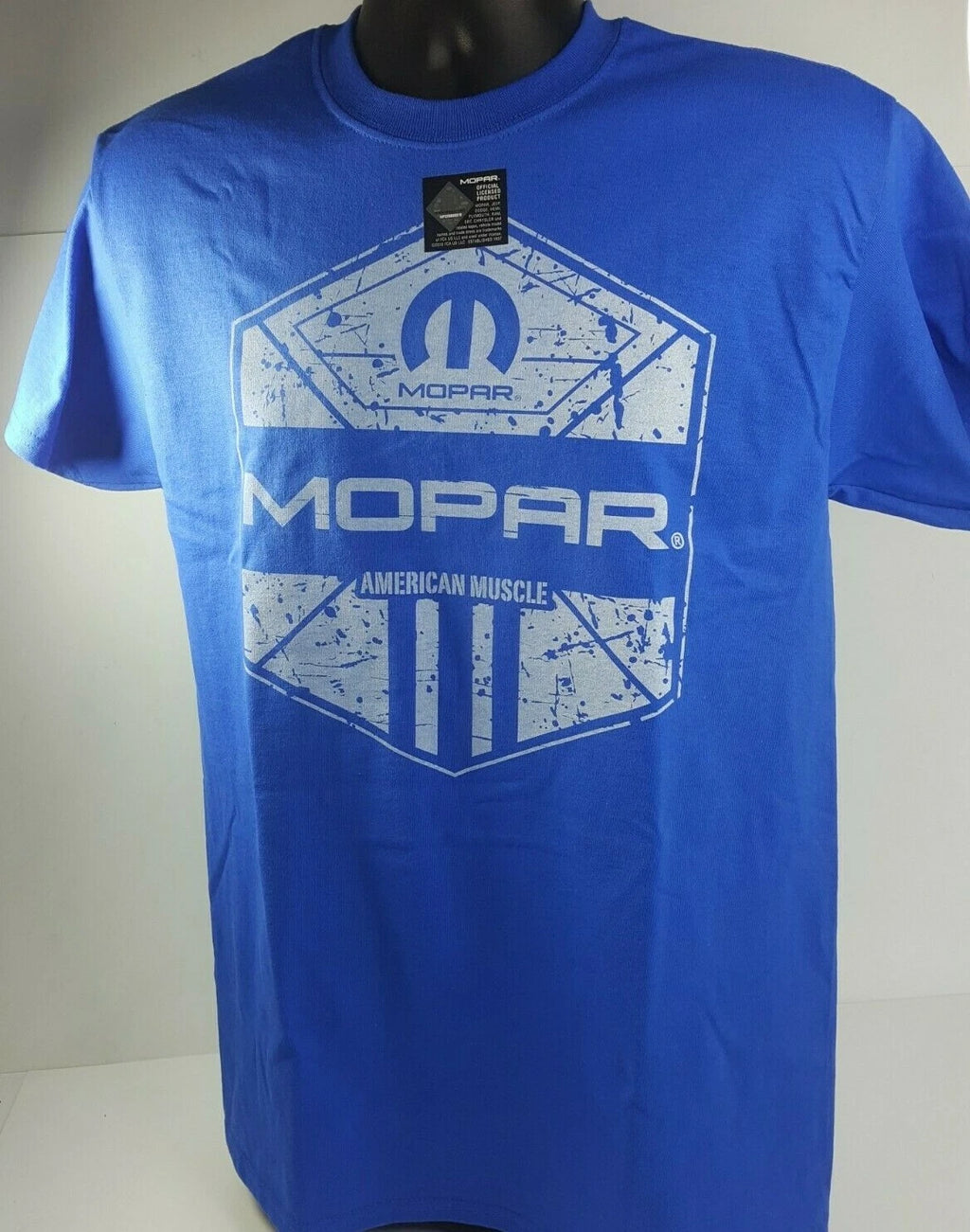 Licensed Mopar T Shirt Blue American Muscle for Dodge Challenger (2008–2019)