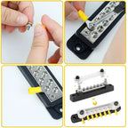 Power Bus Distribution Bar Terminal for Car Boat (150A, 6 Way)