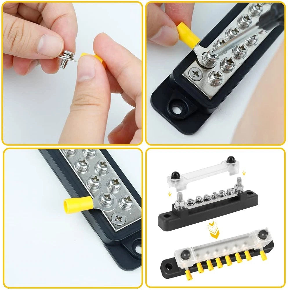 Power Bus Distribution Bar Terminal for Car Boat (150A, 6 Way)