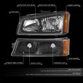 Headlight Assembly for Chevy Avalanche Silverado (2003–2007) Carbon Fiber Pattern