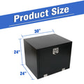 Tool Box for Pickup Truck (30"x24"x24") - Black Steel with Lock & Key