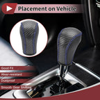 Gear Shift Knob Cover for Mazda CX-5 (2013–2014) Black Blue Faux Leather