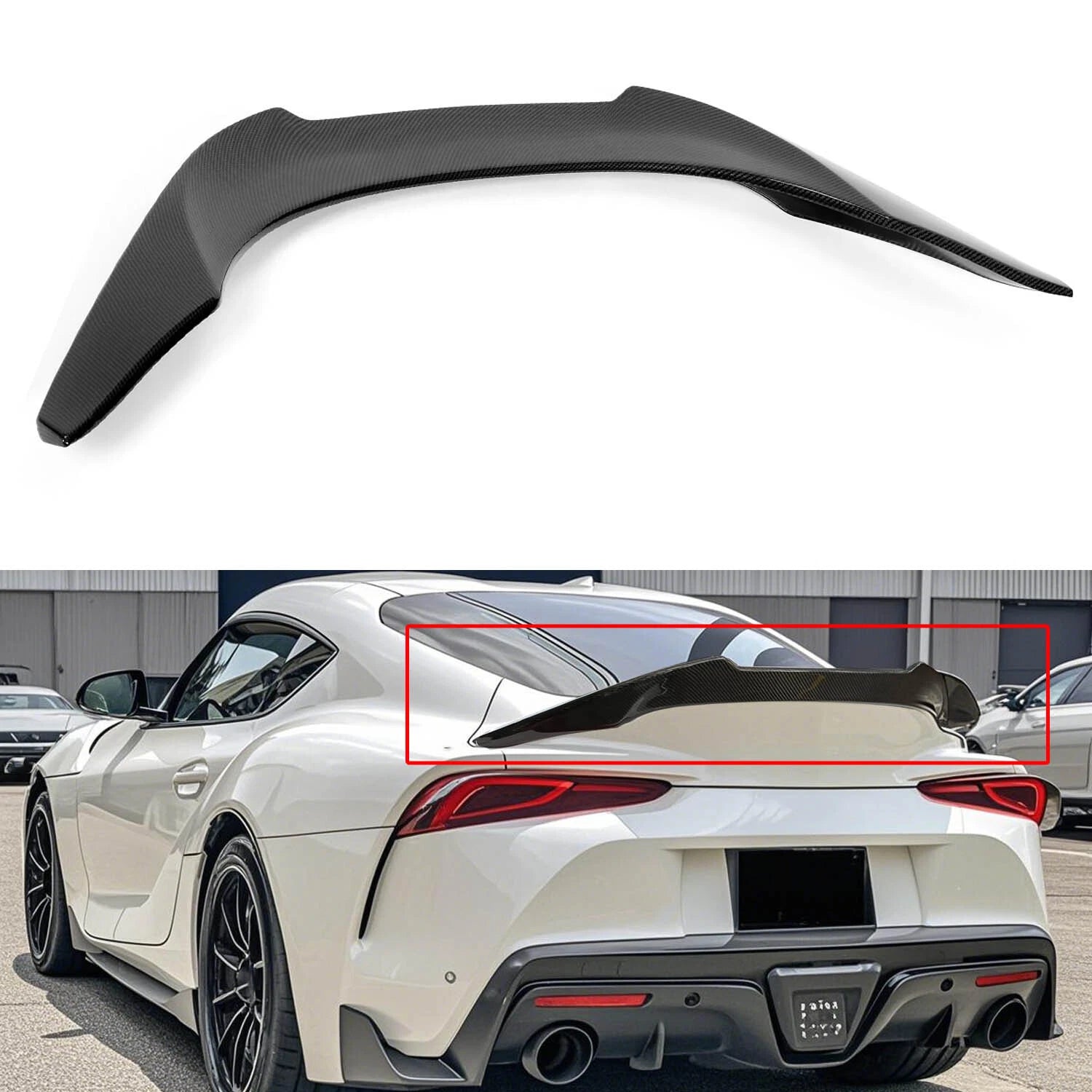 Carbon Style Trunk Spoiler Wing for Toyota Supra GR A90 A91 (2020–2024)