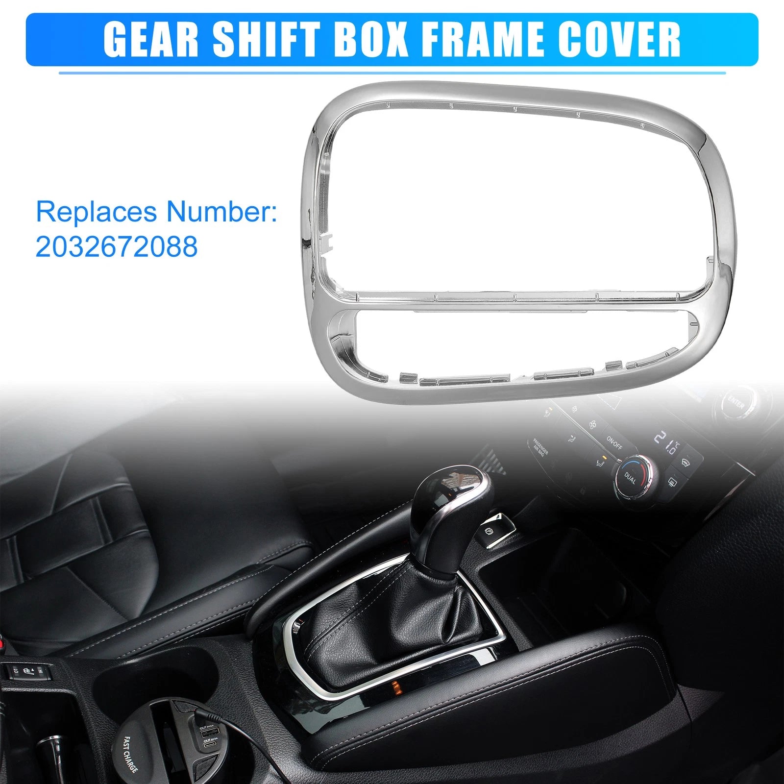 Chrome Shifter Trim Cover Panel for Mercedes Benz C240 CLK500 (2001–2005)