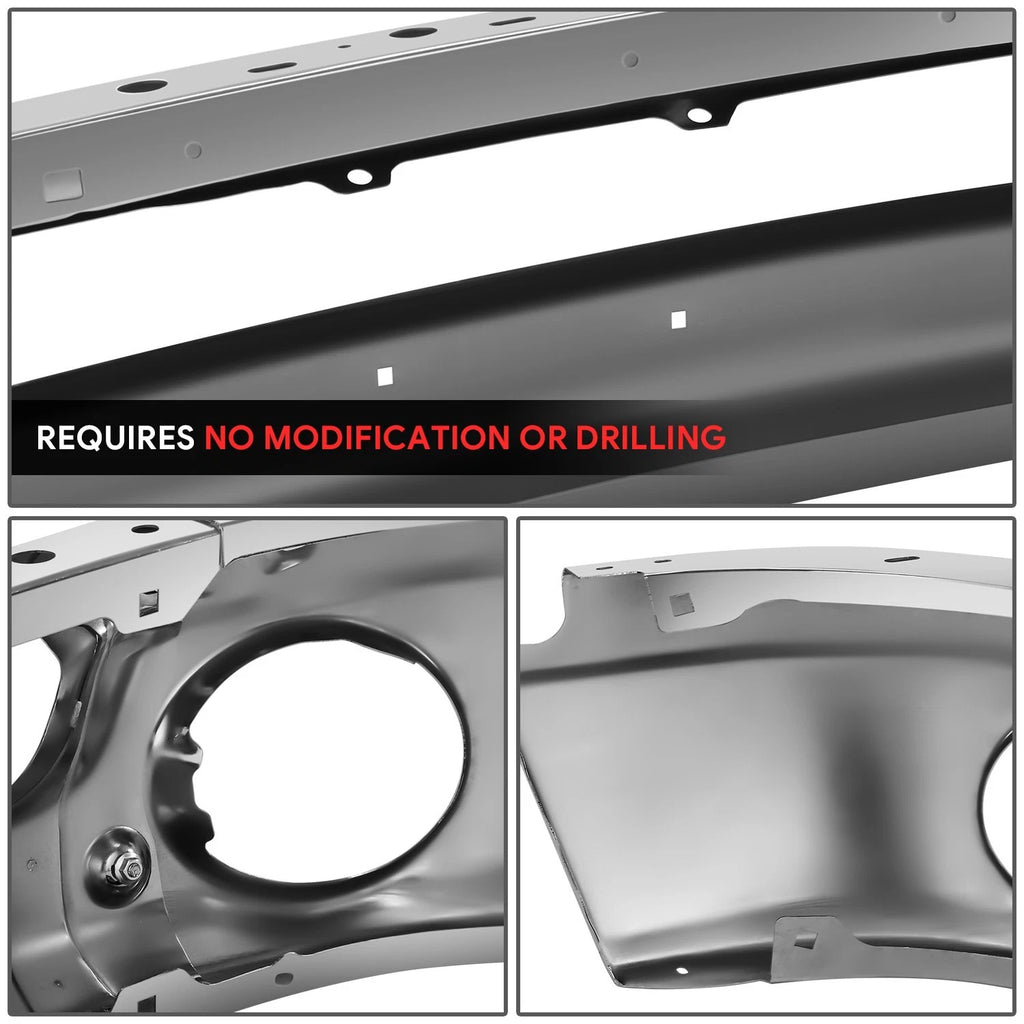 3-Piece Chrome Steel Front Bumper Face Bar for Dodge Ram 1500 2500 3500 (2002–2008)