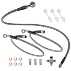 3 Stainless Steel Braided Front Brake Lines Kit for Kawasaki KFX400 (2003–2004)