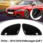 Pair Rear View Mirror Cover Cap Glossy Black for Volkswagen Golf 7 (2015–2021)
