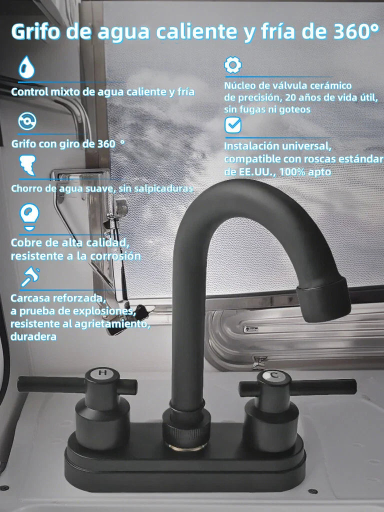 Outlet Pipe / Black Plated Stainless Steel for Caravan Faucet US