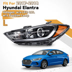 Halogen Headlight for Hyundai Elantra (2017–2018) Left, w/o LED DRL