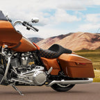 2X Two-Up Seat for Harley Road Glide (2009–2023) Black Orange