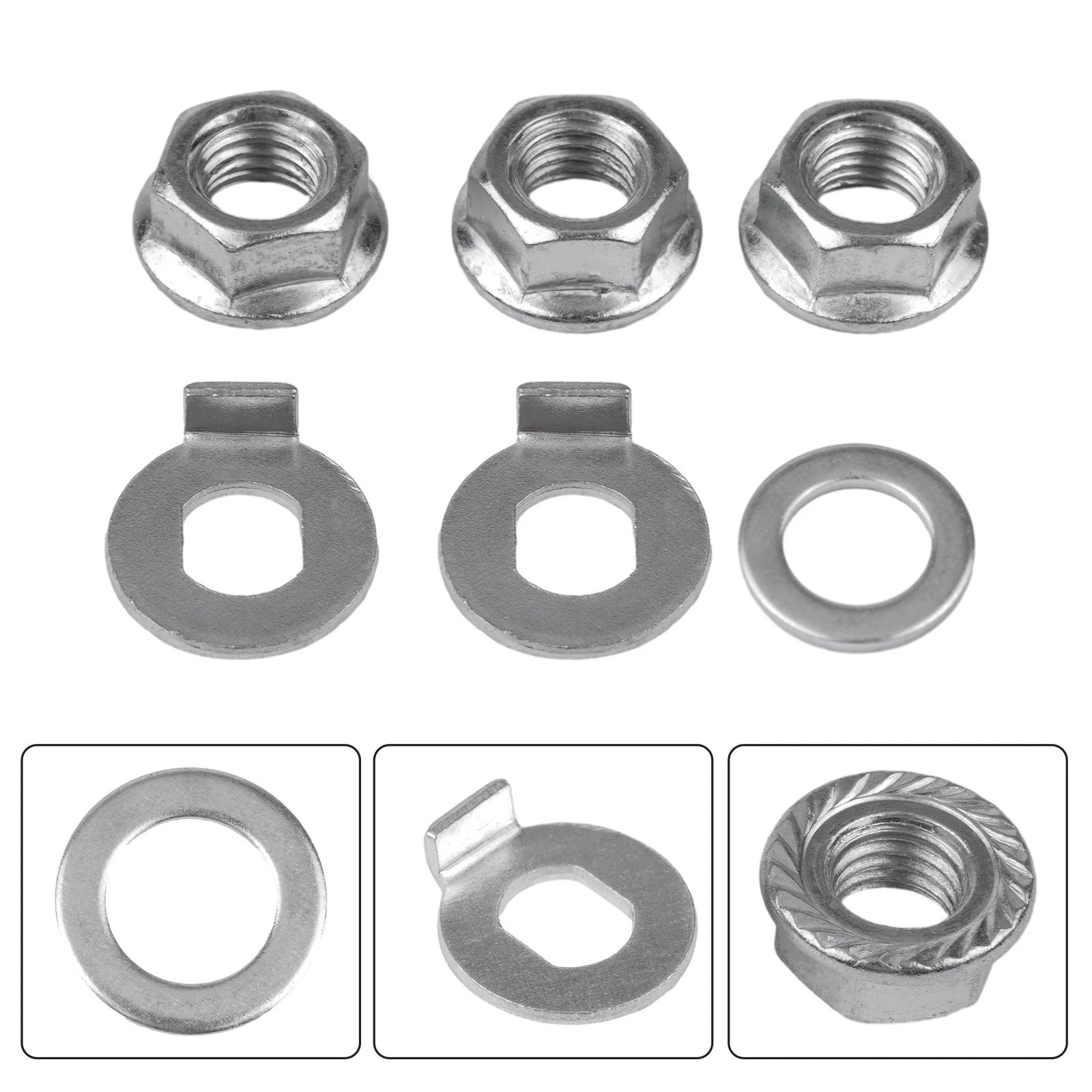 12mm Steel Hub Motor Nuts with Safety Washer for Ebike