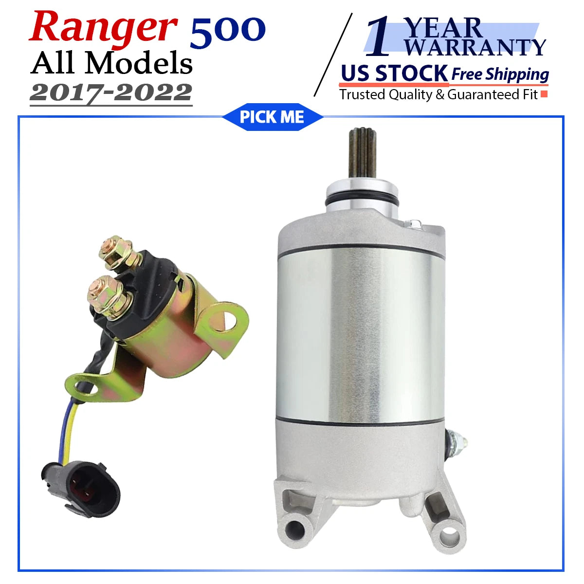 Starter for Polaris Ranger 500 (2017–2022) with Relay