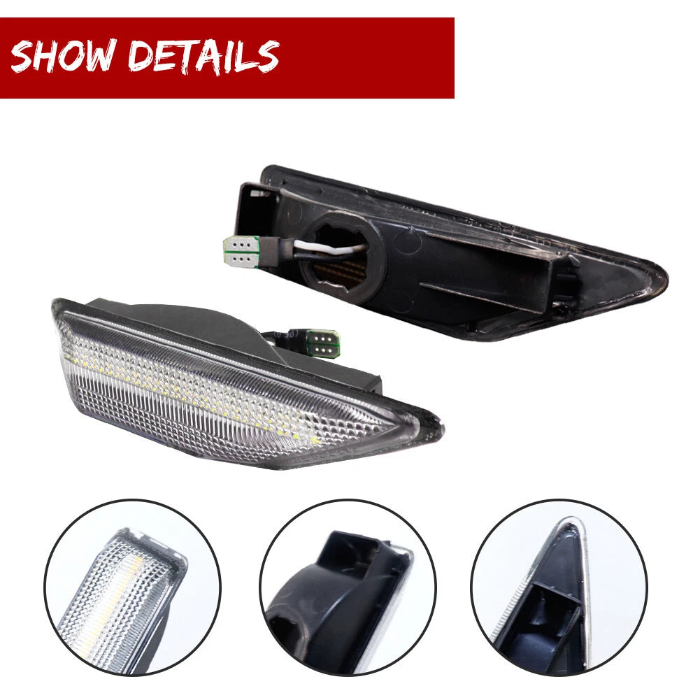 2X Clear LED Side Marker Lights for Honda Element (2009–2010)