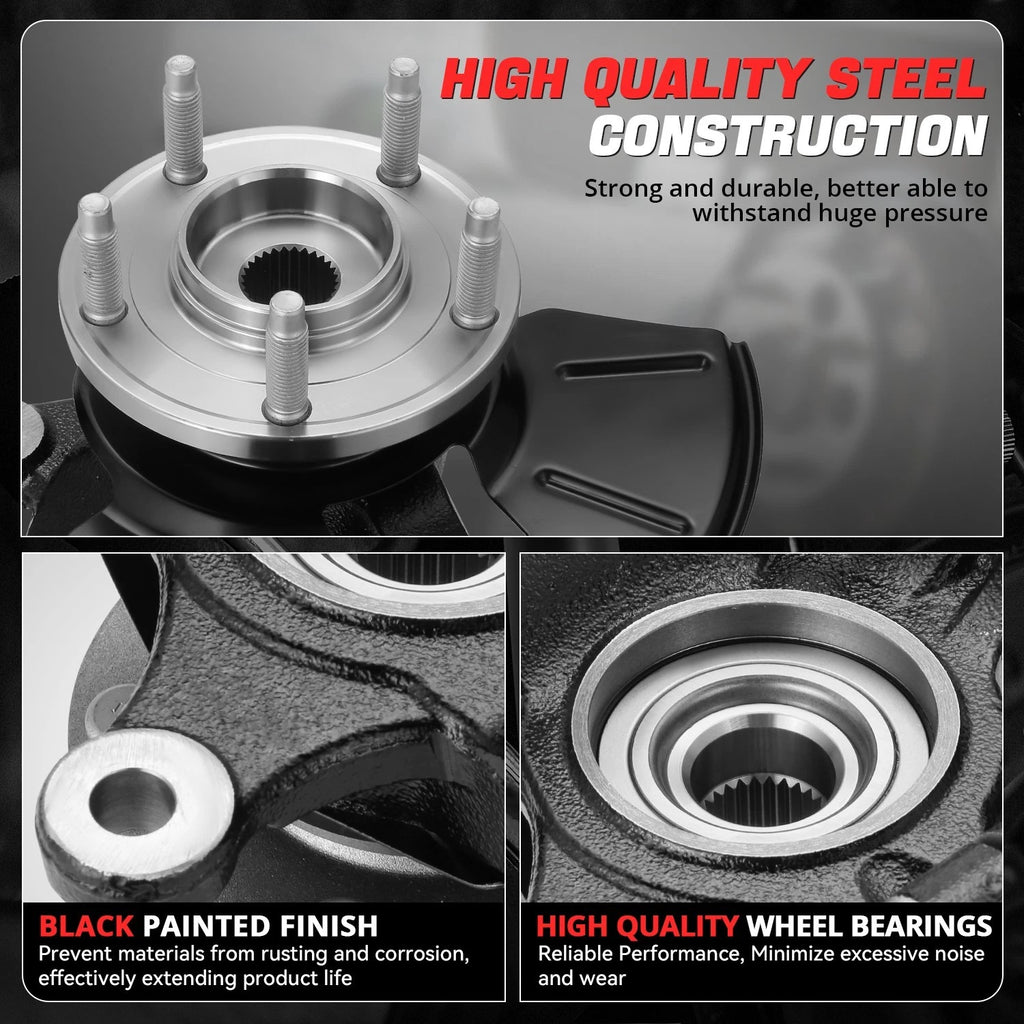 Front Right Side Knuckle & Wheel Hub Bearing for Ford Escape (2001–2012)