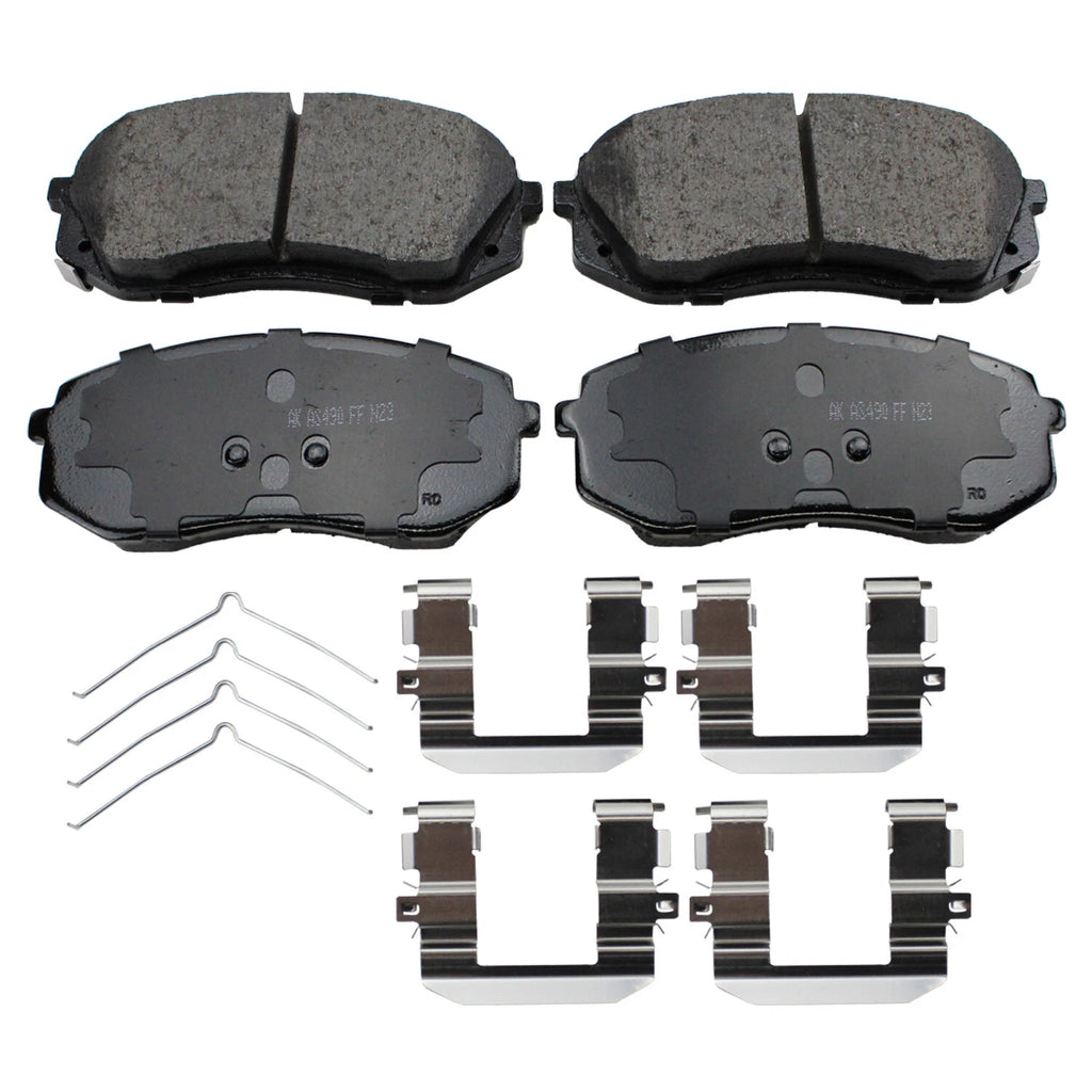 Set of 4 Akebono ProACT Front Ceramic Slotted Brake Pads for Hyundai Sonata, Kia Optima