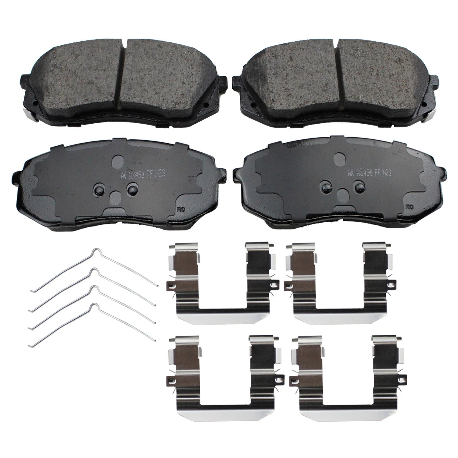 Set of 4 Akebono ProACT Front Ceramic Slotted Brake Pads for Hyundai Sonata, Kia Optima