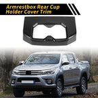 Carbon Fiber Pattern Armrest Box Rear Cup Holder Covers for Toyota Tundra (2022–2024)
