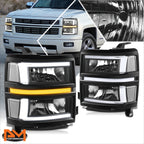 L-Shape LED DRL Sequential Turn Headlights for Silverado 1500 (2014–2015)