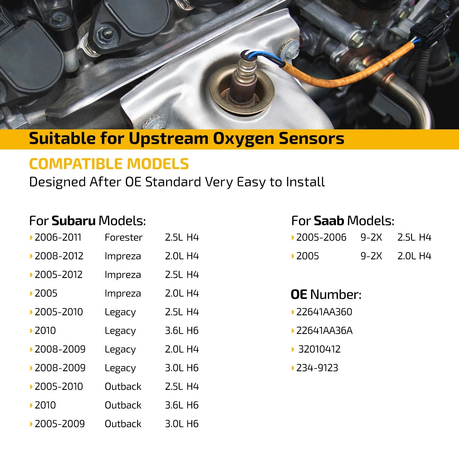 Oxygen Sensor Upstream for Subaru Legacy Outback 2.5L (2000–2004) 234-9123