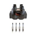 Set of 4 Denso Ignition Coils & Bosch Iridium Spark Plugs for Contour Escort (1995–2000)