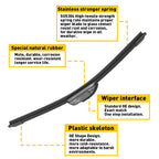 Set of 3 Windshield Wiper Blades for Jeep Wrangler JK (2000–2022)