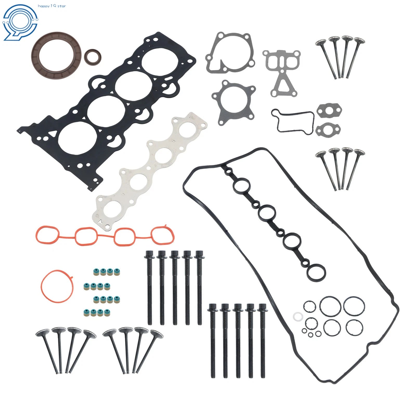 Head Gasket Set with Bolts and Valve Kit for Hyundai Accent Veloster Kia Rio (2012–2017)