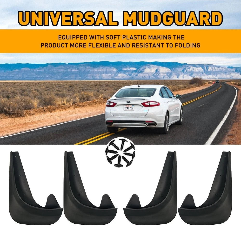 Set of 4 Mud Flaps Splash Guards for Universal Fit Vehicles