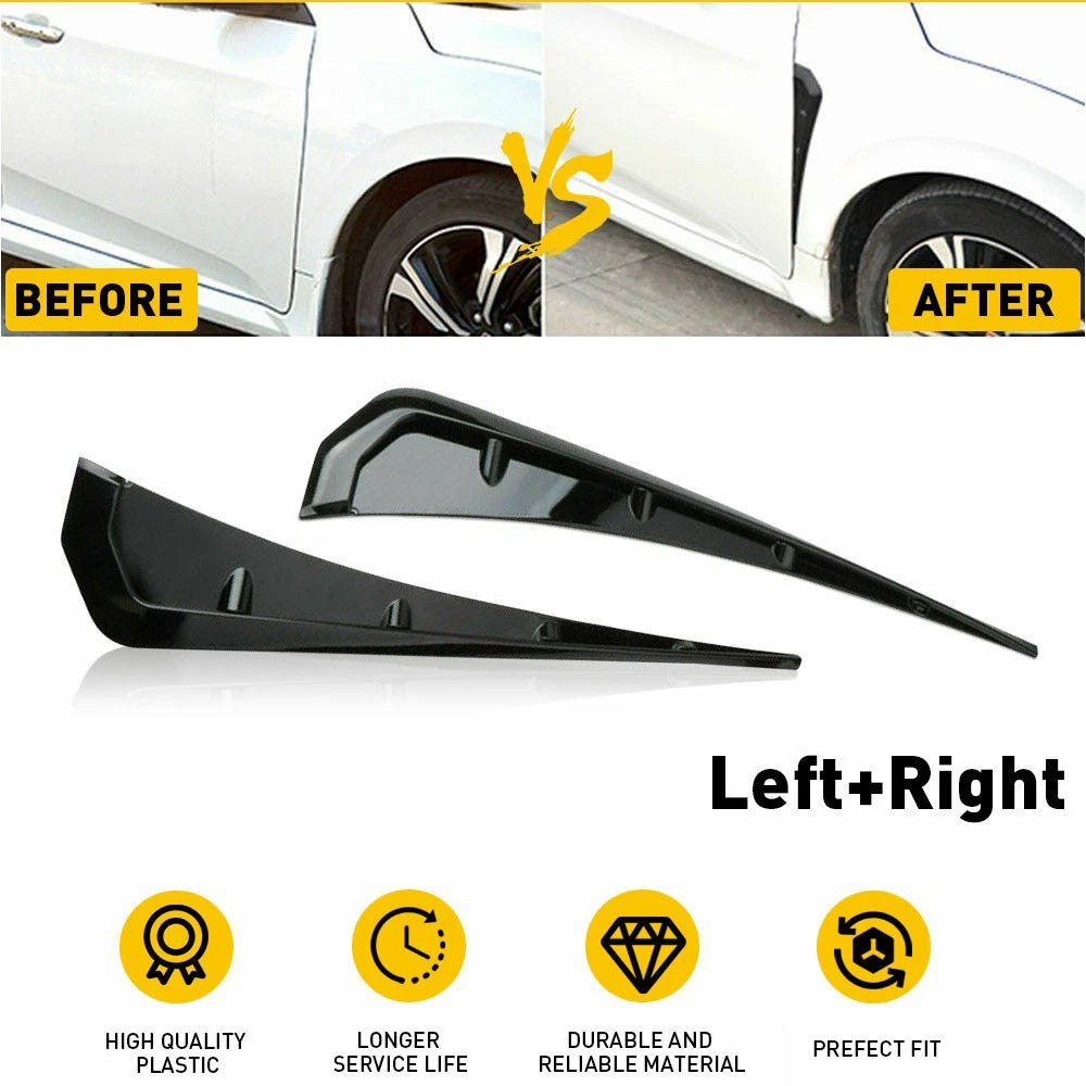 Gloss Black Side Fender Vent Air Wing Cover for Honda Civic (2016–2020)