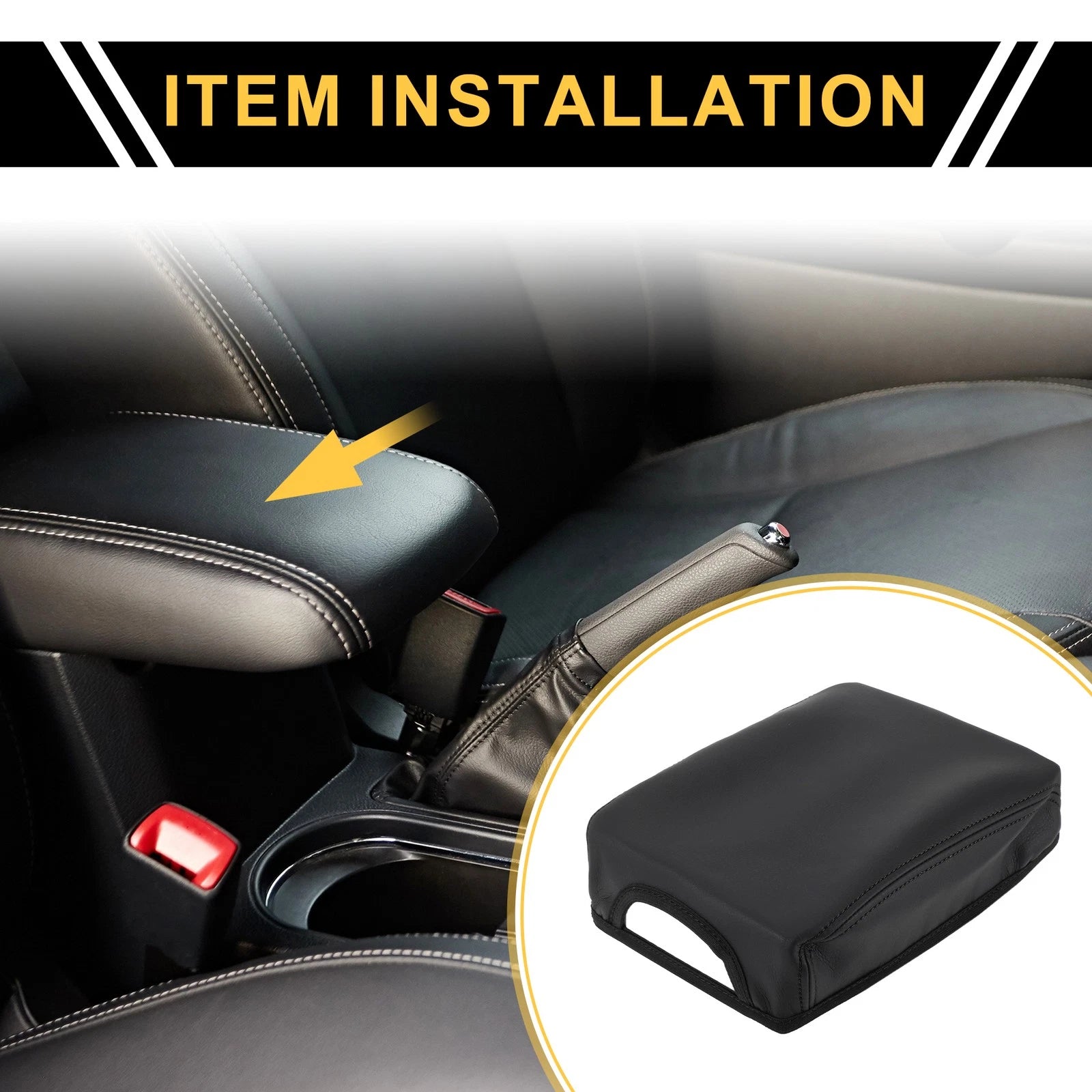 Center Console Lid Armrest Cover for Toyota Tacoma (2016–2020) Anti-Scratch Black