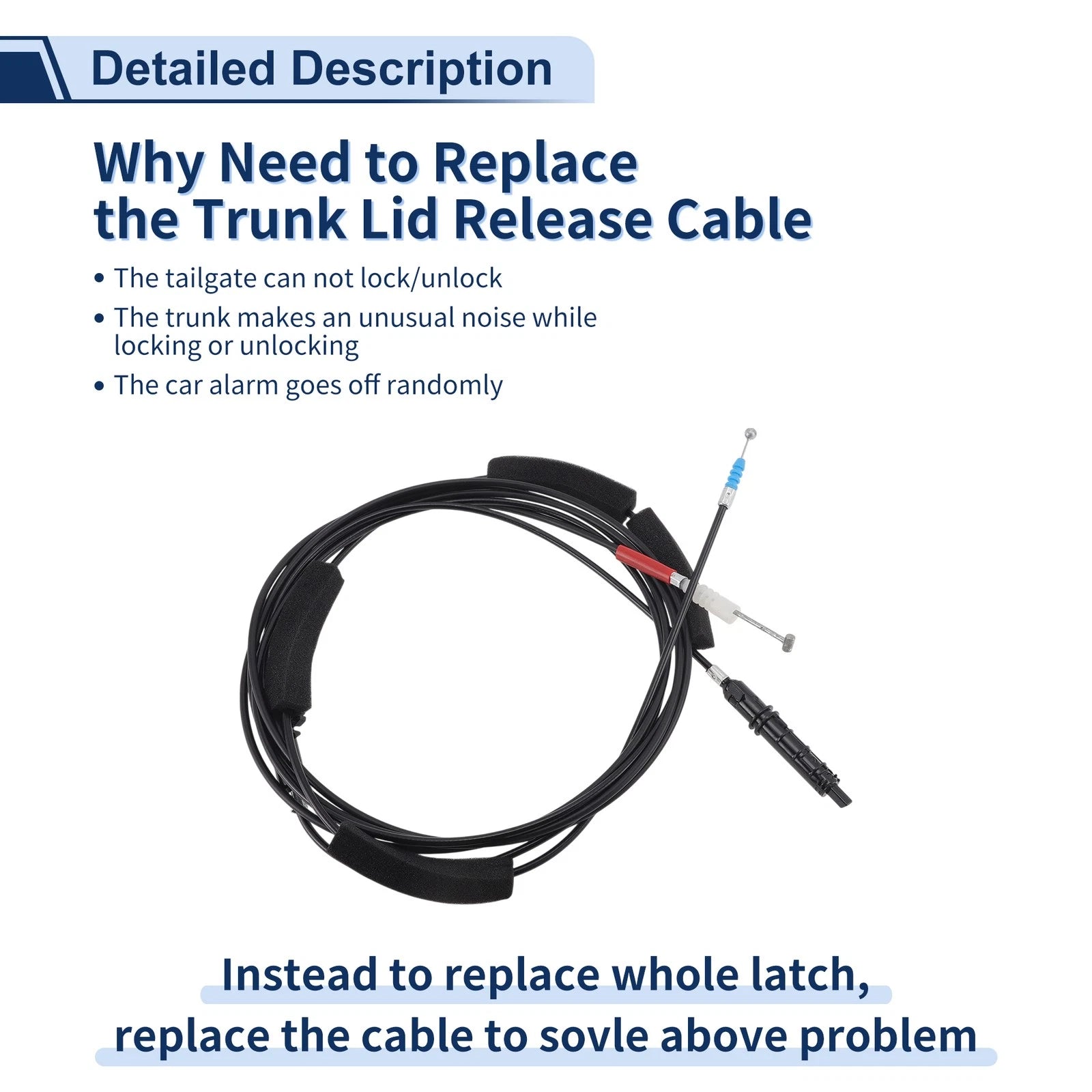 Trunk Lid Release Cable for Honda Civic (2012–2015) No. 74880TR0A01