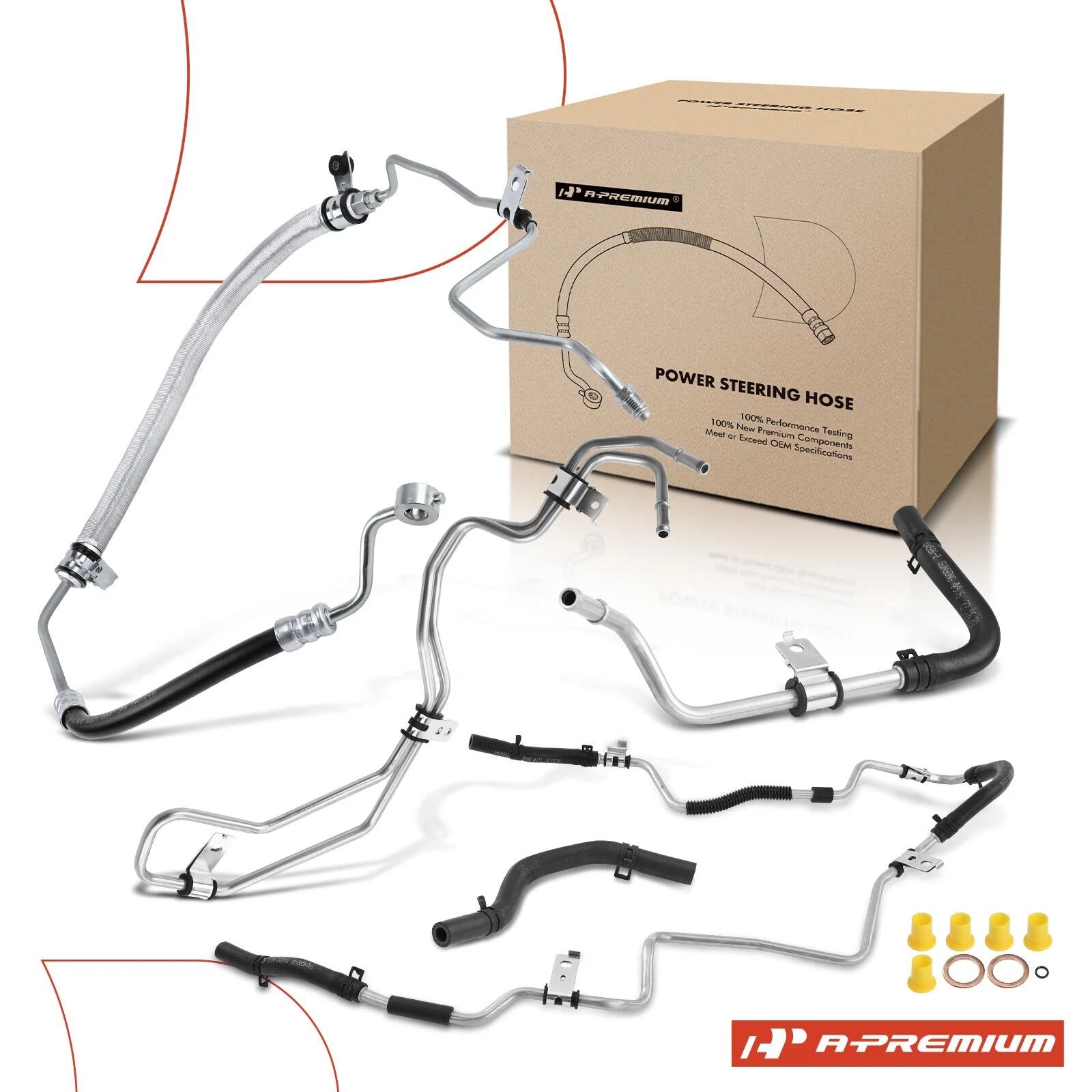 5X Power Steering Pressure & Return Line Hose for Kia Rondo (2009)
