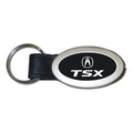 Black Leather Oval Keychain - Officially Licensed for Acura TSX