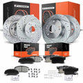 Front & Rear Drilled Brake Rotors & Ceramic Pads for Honda Accord (2003–2007)